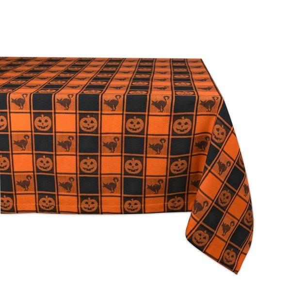 Design Imports 60 x 84 in. Halloween Woven Check Tablecloth CAMZ36193